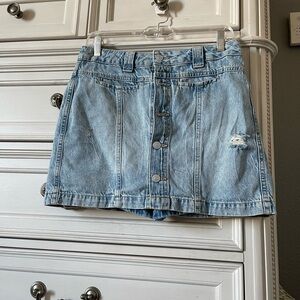 WE THE FREE, Button Front Denim Jean Mini Skirt/Shorts  29